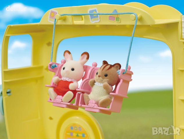 Sylvanian Families Rainbow Fun Nursery Bus триетажно превозно средство, побира до 28 бебета, деца, снимка 2 - Образователни игри - 45297893