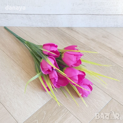 2858 Изкуствени цветя букет от лалета, 30см, снимка 8 - Изкуствени цветя - 51977419