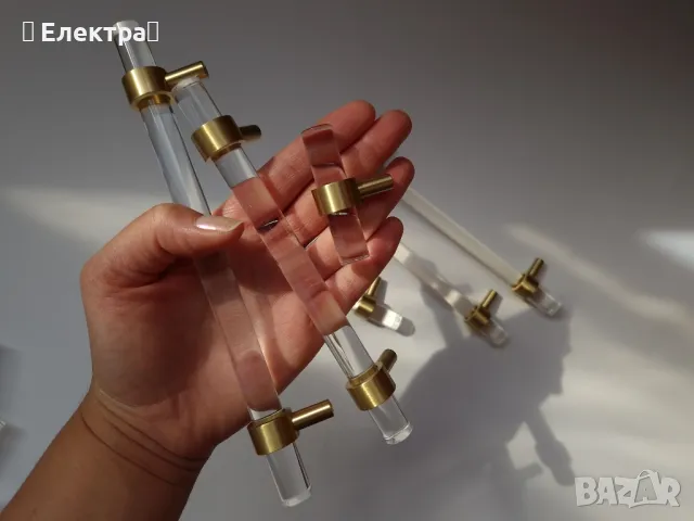 16 броя красиви и елегантни дръжки от месинг и акрил