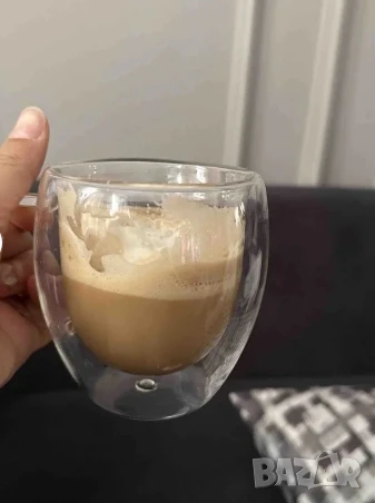 Стъклена чаша за кафе с двойно дъно 200ml