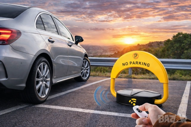 скоба за паркомясто с дистанционно и аларма – мощен мотор и Батерия