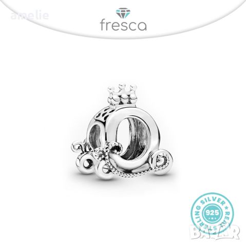 Промо! Талисман Fresca по модел тип Пандора сребро 925 Pandora Crown O Carriage. Колекция Amélie, снимка 1 - Гривни - 30489873