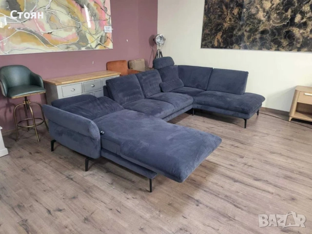 ПРОМОЦИЯ!!! Тъмно сив П - образен ъглов диван Carsten с ел. лежанка, снимка 8 - Дивани и мека мебел - 52827030