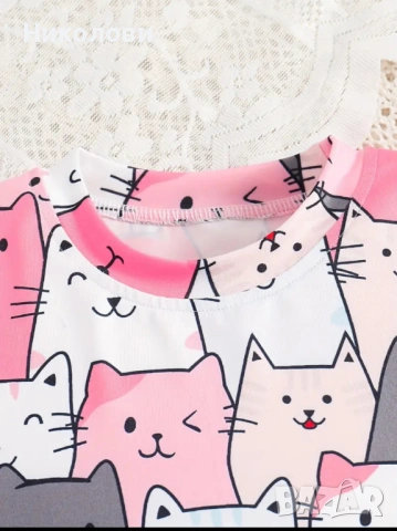 Рокля с котки, котенца - размер 11 - 12г - цена 7€ , снимка 3 - Детски рокли и поли - 53691692