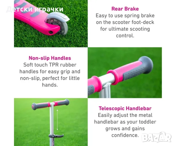 Детски скутер smarTrike Т1, розов, тротинетка за деца, снимка 12 - Скутери и тротинетки - 50182129