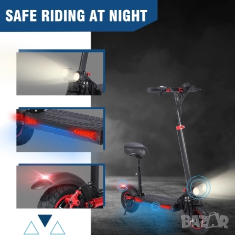 Електрически скутер, тротинетка със седалка 1200W 18AH, 55 км/ч, снимка 9 - Мотоциклети и мототехника - 51943122