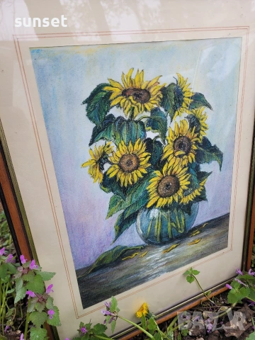 АВТОРСКИ картини с цветя( слънчогледи и макове), снимка 3 - Картини - 54169594