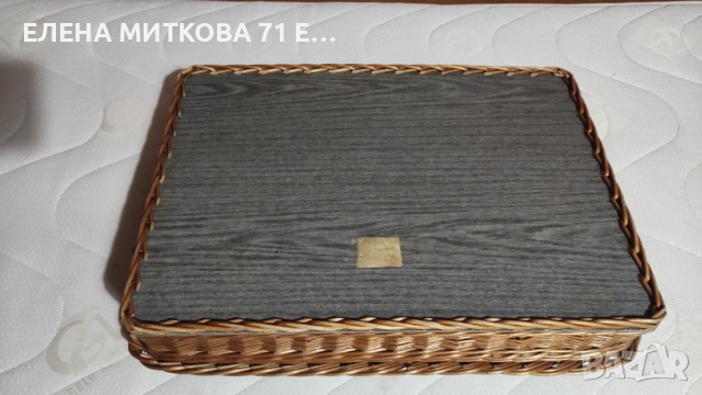 Голям плетен поднос с твърдо дъно, снимка 4 - Аксесоари за кухня - 53762067