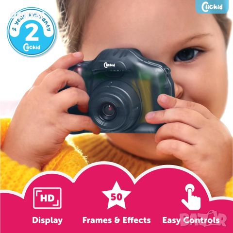ClickKid CAM10 Детска цифрова камера, 8X увеличение 32GB micro SD карта, доп. батерия и калъф, снимка 7 - Камери - 46447464