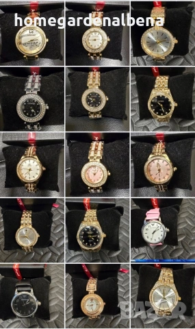 Дамски луксозни часовници с кристали — метална верижка — различни модели и цветове