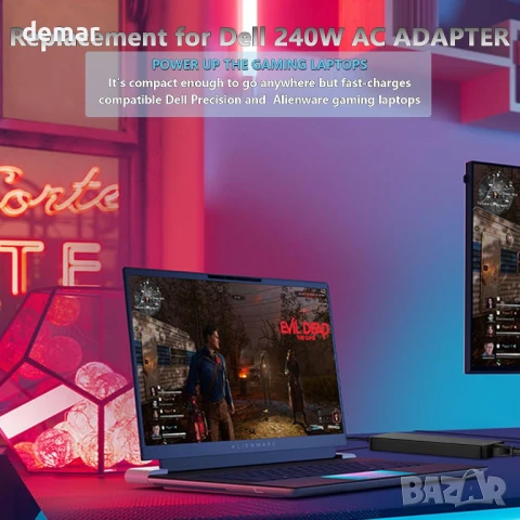 240W зарядно за лаптоп Alienware за Dell, снимка 3 - Друга електроника - 51159220