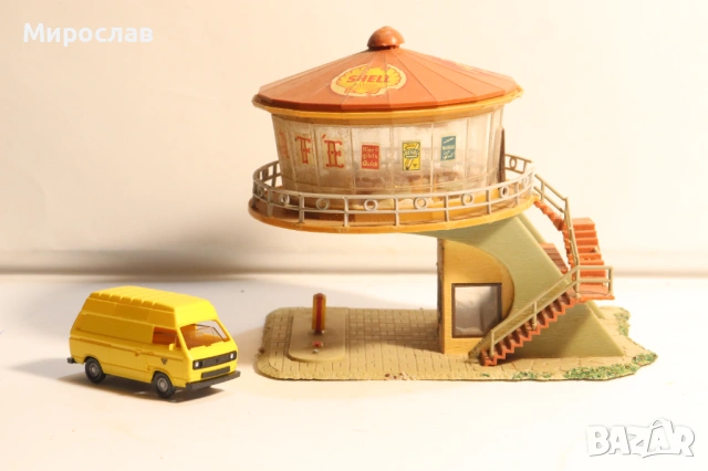 FALLER? KIBRI? VOLLMER? H0 1/87 БЕНЗИНОСТАНЦИЯ СГРАДА КЪЩА ВАГОН ВЛАК ЖП
