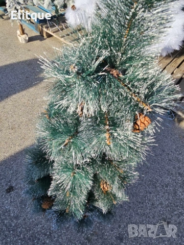 Елха - Изкуствена коледна елха с бели връхчета и шишарки 60 и 90см , снимка 9 - Декорация за дома - 52905287