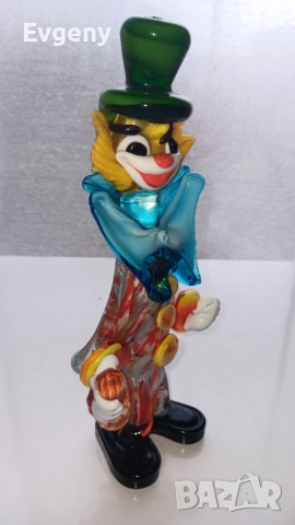 Клоун от Муранско стъкло , снимка 3 - Статуетки - 52638265