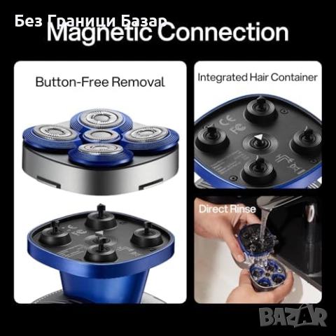 Нова yoose H5 електрическа самобръсначка 5D IPX7 с USB-C и LED дисплей, снимка 4 - Електрически самобръсначки - 52153911