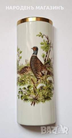 Порцеланова ваза за стена с ловен мотив дивеч порцелан цветя  , снимка 2 - Други ценни предмети - 53524850