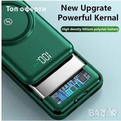 20000mAh безжичен преносим Power Bank цифров дисплей, снимка 3 - Друга електроника - 47250031