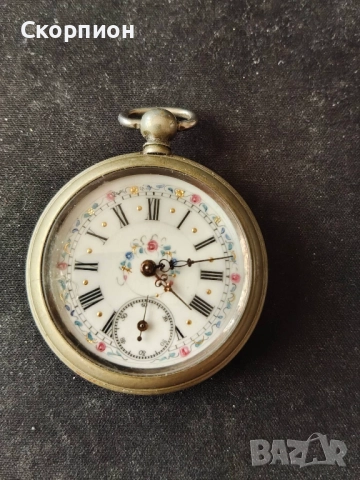 Швейцарски джобен часовник 1900г. с посребрени капаци - с ключе - ПЕРФЕКТЕН - ПРОМОЦИЯ, снимка 11 - Джобни - 48835833