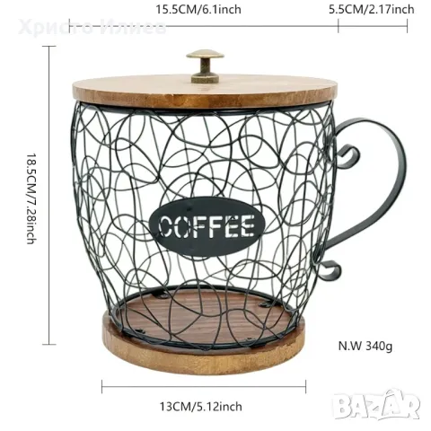 Органайзер Метална поставка за кафе капсули с капак за Долче Густо Неспресо, снимка 3 - Други - 49204652