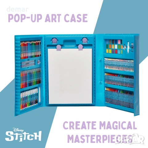 Комплект за рисуване с изскачащ статив Disney Stitch от 162 части, снимка 2 - Образователни игри - 53782663