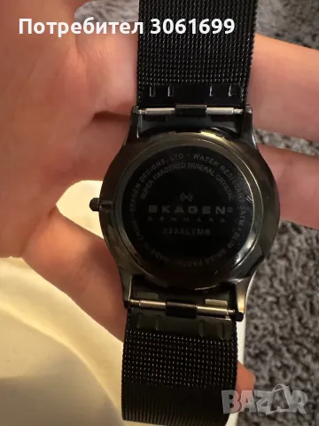 Черен часовник Skagen, снимка 2 - Дамски - 47868869