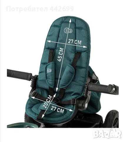 Триколка Kinderkraft - Easytwist Midnight green, Зелен, снимка 2 - Детски велосипеди, триколки и коли - 46863441