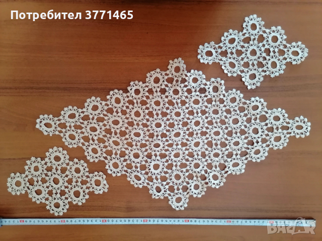 Малки покривки плетени на една кука от 25см до 110см, снимка 5 - Покривки за маси - 52738281