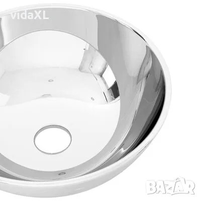 vidaXL Мивка, 28x10 см, керамична, сребриста(SKU:143489), снимка 5 - Мивки - 49533347