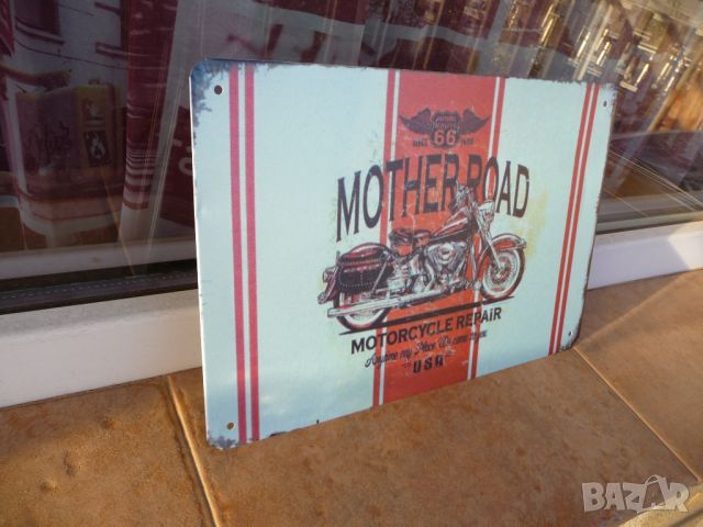 Метална табела мотор Mother road Каране на мотоциклети пътя магистарали, снимка 2 - Други ценни предмети - 9968748