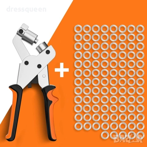 4891 Професионални клещи за капси 10мм + Комплект 200 бр. метални капси – за банери и кожа, снимка 2 - Клещи - 53624464