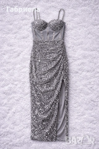 Нова дълга сива рокля, снимка 3 - Рокли - 53739804