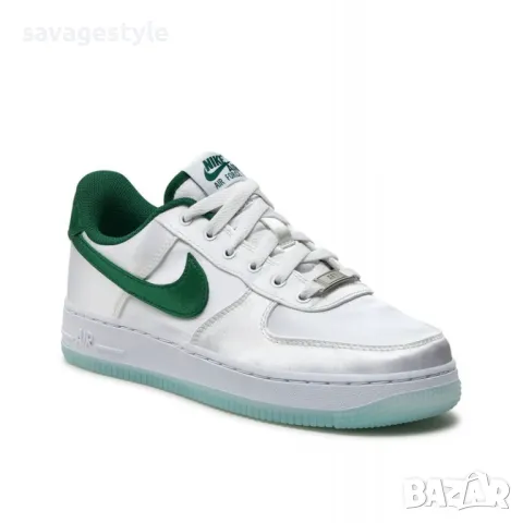 Дамски маратонки NIKE Air Force 1 '07 Low Satin Shoes White/Green, снимка 2 - Маратонки - 48698795