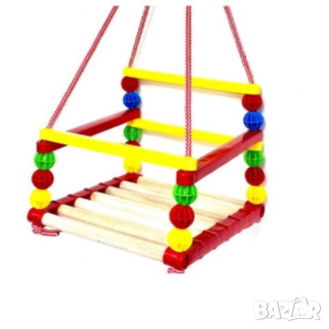 Дървена люлка – Класически модел с модерен цветен дизайн, снимка 3 - Други - 52093488