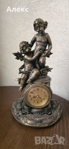 Винтидж часовник с херувими., снимка 2 - Стенни часовници - 52437226
