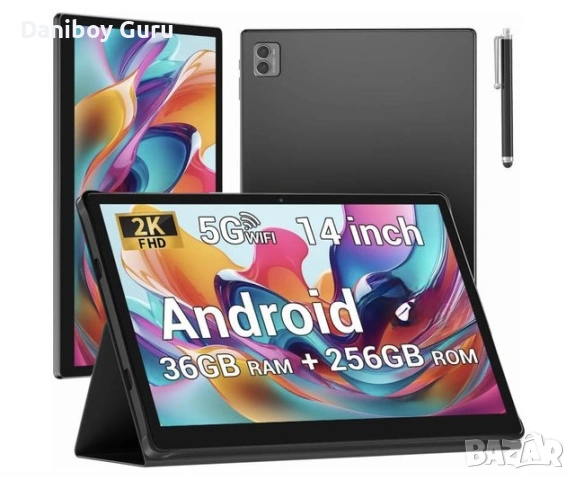 Огромен 14" Таблет BEYNIVAN Android 15 36GB RAM 256GB ROM, SIM 