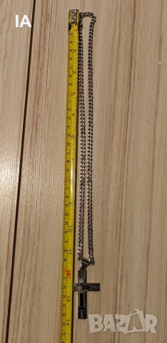 Ланец с кръст от стомана, снимка 3 - Колиета, медальони, синджири - 53481129