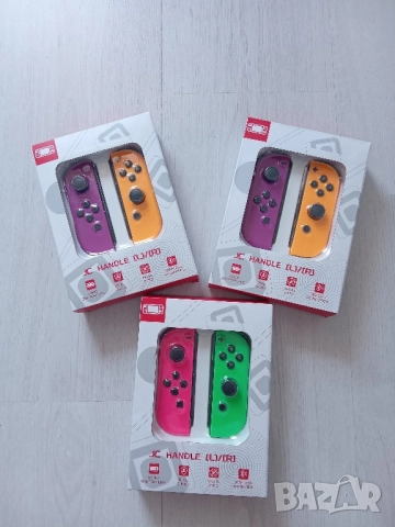 НОВИ Безжични контролери JC HANDLE [L]/[R] за Nintendo Switch - Лилаво & Оранжево 