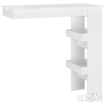 vidaXL Стенна бар маса, бяла, 102x45x103,5 см, инженерно дърво（SKU:811781, снимка 1 - Маси - 46333757