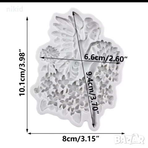 Фея Момиче в цветя силиконов молд форма фондан гипс декор украса, снимка 2 - Форми - 51360690