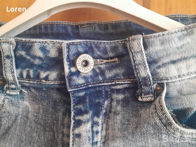 Дънки с перлички и камъчета, снимка 6 - Дънки - 50899526