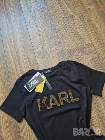 Страхотна дамска тениска KARL LAGERFELD, нова с етикет, размер S / M ,L , XL, цена 35лв, снимка 3 - Тениски - 49488587