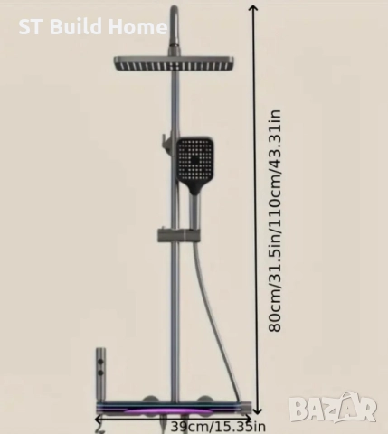 Луксозен Пиано Душ с Амбиентно Осветление, снимка 10 - Душове - 51646123