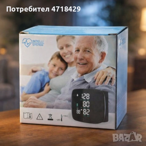 Преносим дигитален апарат за кръвно налягане за китка с LCD дисплей и памет, снимка 3 - Други - 53280730