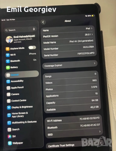 ipad air 3 -64gb, снимка 4 - Таблети - 53261490