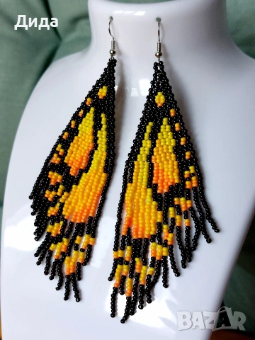 Обеци "Криле на пеперуда", снимка 6 - Обеци - 53950281