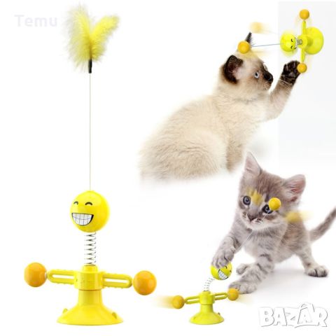 Забавна и възпитателна въртяща се играчка за котки - цвета се изпраща според наличността в склада, снимка 6 - За котки - 45718339