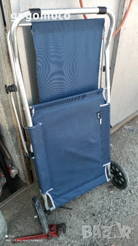 шезлонг на колела + сенник, сгъваем стол за плаж на колела, СИН , снимка 7 - Къмпинг мебели - 41735919