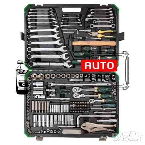 Гедоре 202 + 2 части 1/4″, 3/8″, 1/2″ RockForce, снимка 2 - Гедорета - 53909230