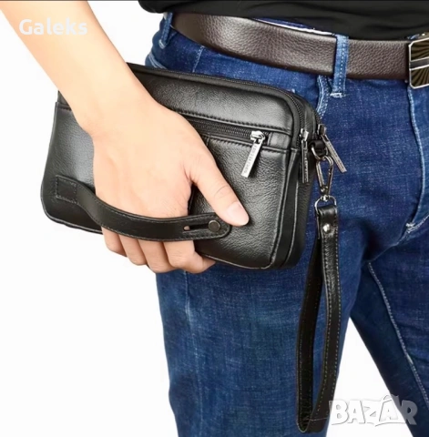 Мъжки стилни и удобни ръчни кожени чантички тип Борсета /Черни и кафяви!, снимка 11 - Чанти - 53657481