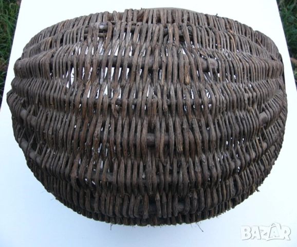 Старинна Българска Дървена Плетена КОШНИЦА 43x41x35 см Кошник Ладия от Лиана АНТИКА Декорация БАРТЕР, снимка 5 - Антикварни и старинни предмети - 52022957